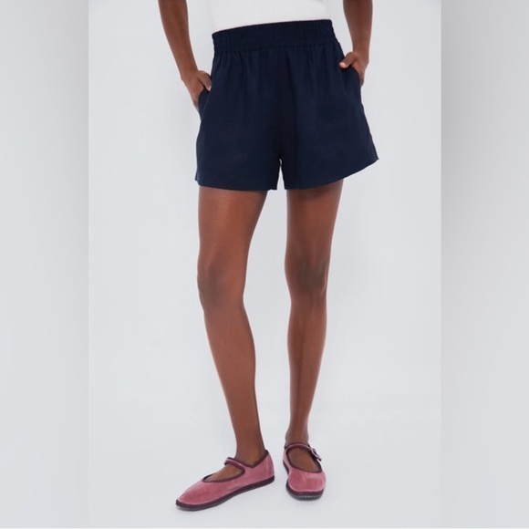 Tuckernuck India Hicks Eleuthera Shorts XL NWT Navy 100% Linen High Rise Summer - Picture 1 of 8